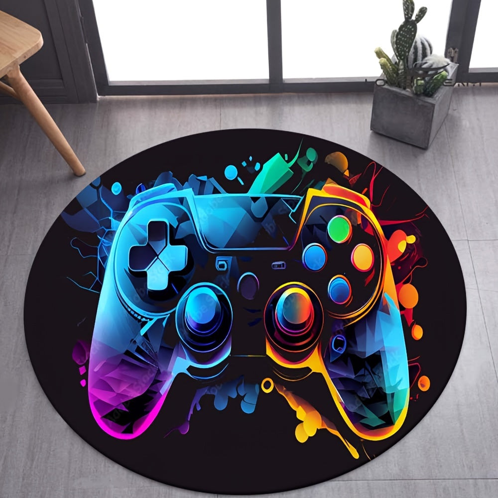 Gamepad Area Rug - Stylish Round Design for Gaming Rooms and Offices