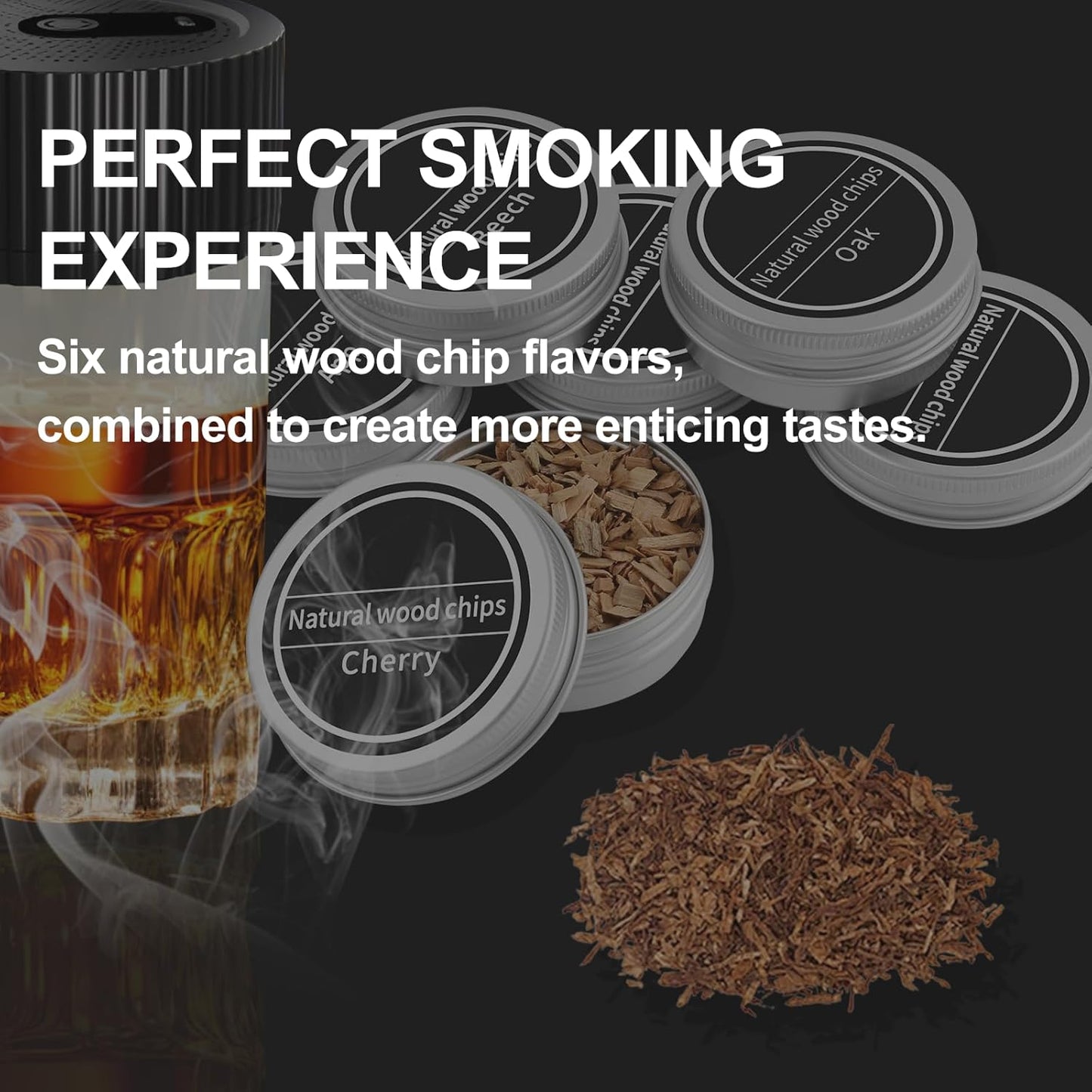 Electric Whiskey Smoker Kit with Built-in Lighter and Wood Chips