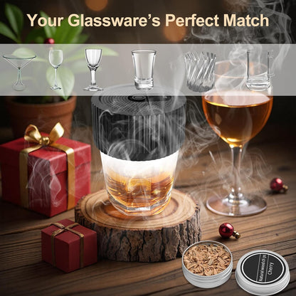 Electric Whiskey Smoker Kit with Built-in Lighter and Wood Chips