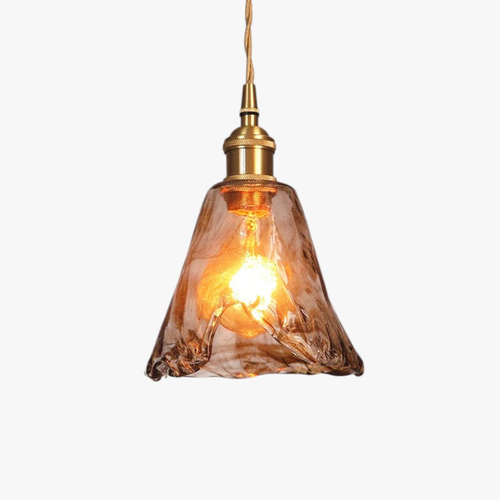 Glass Pendant Light with Gold Finish for Interior Lighting