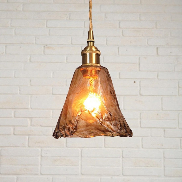 Glass Pendant Light with Gold Finish for Interior Lighting