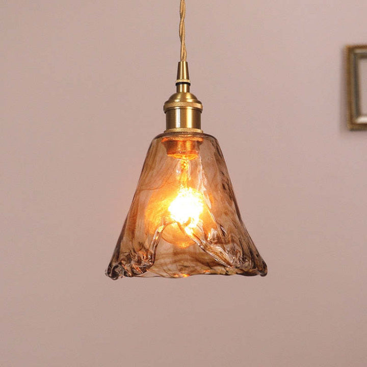 Glass Pendant Light with Gold Finish for Interior Lighting