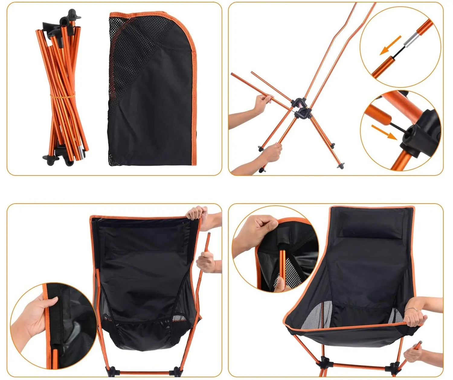 Folding Camping Chair Portable Outdoor Seat for Fishing BBQ Picnic Beach