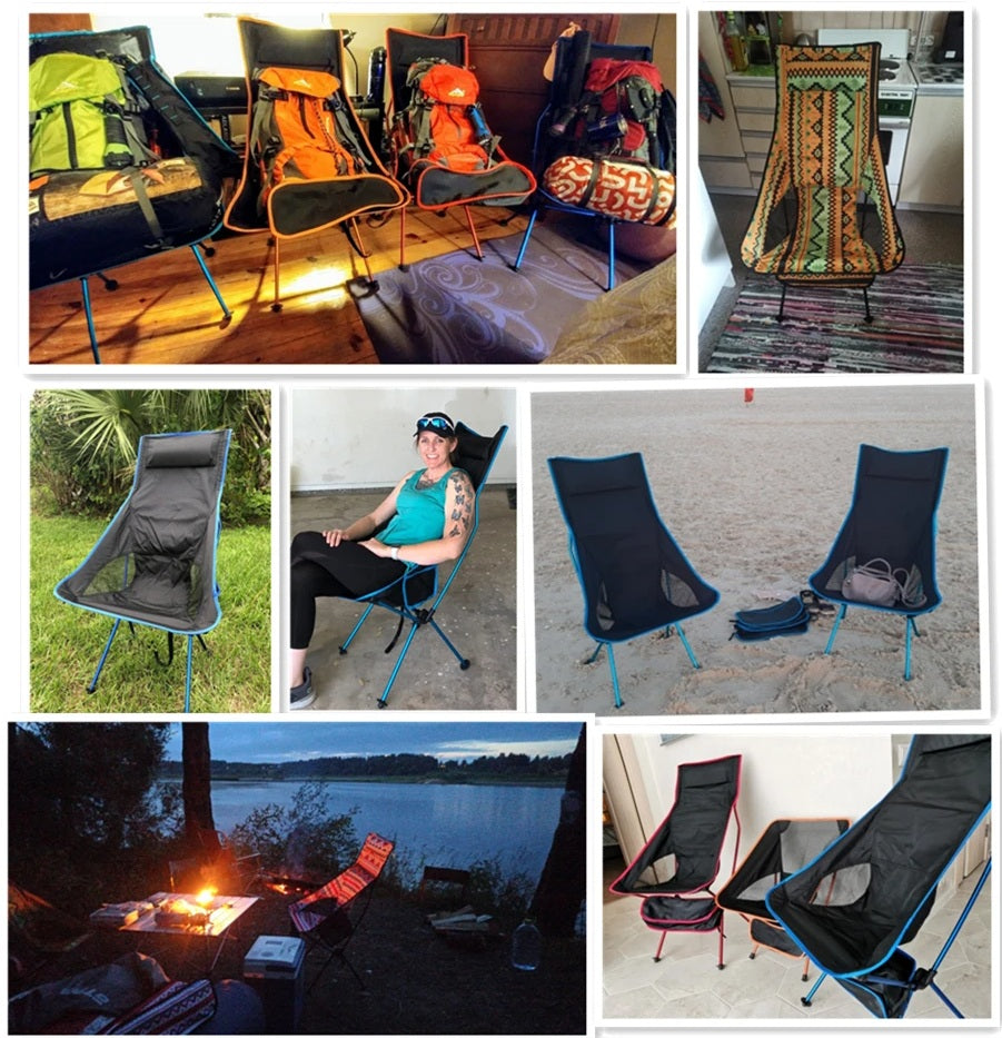 Folding Camping Chair Portable Outdoor Seat for Fishing BBQ Picnic Beach