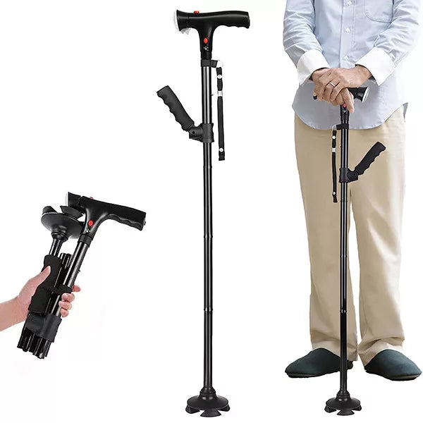 Folding Walking Stick with Light