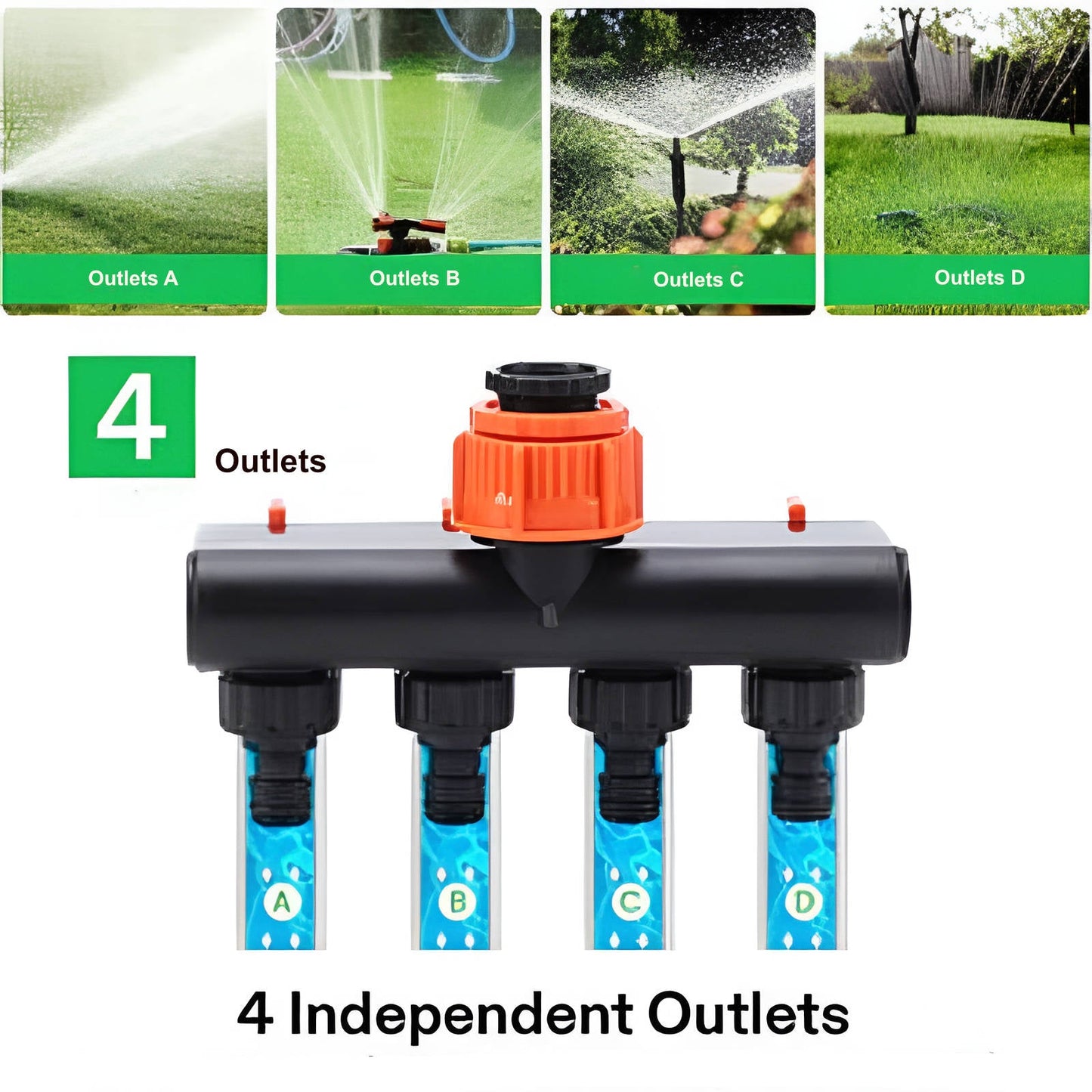 Garden Hose Splitter 4 Way Connector