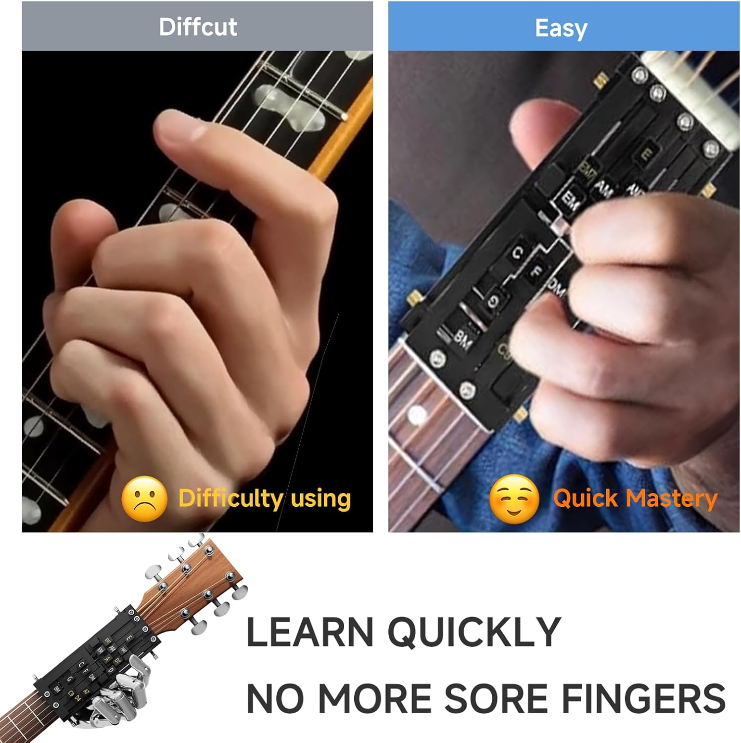Guitar Chord Trainer for Beginners – Acoustic Guitar Learning Tool with Many Chords