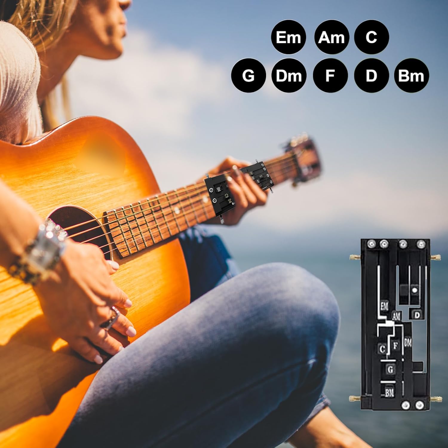 Guitar Chord Trainer for Beginners – Acoustic Guitar Learning Tool with Many Chords