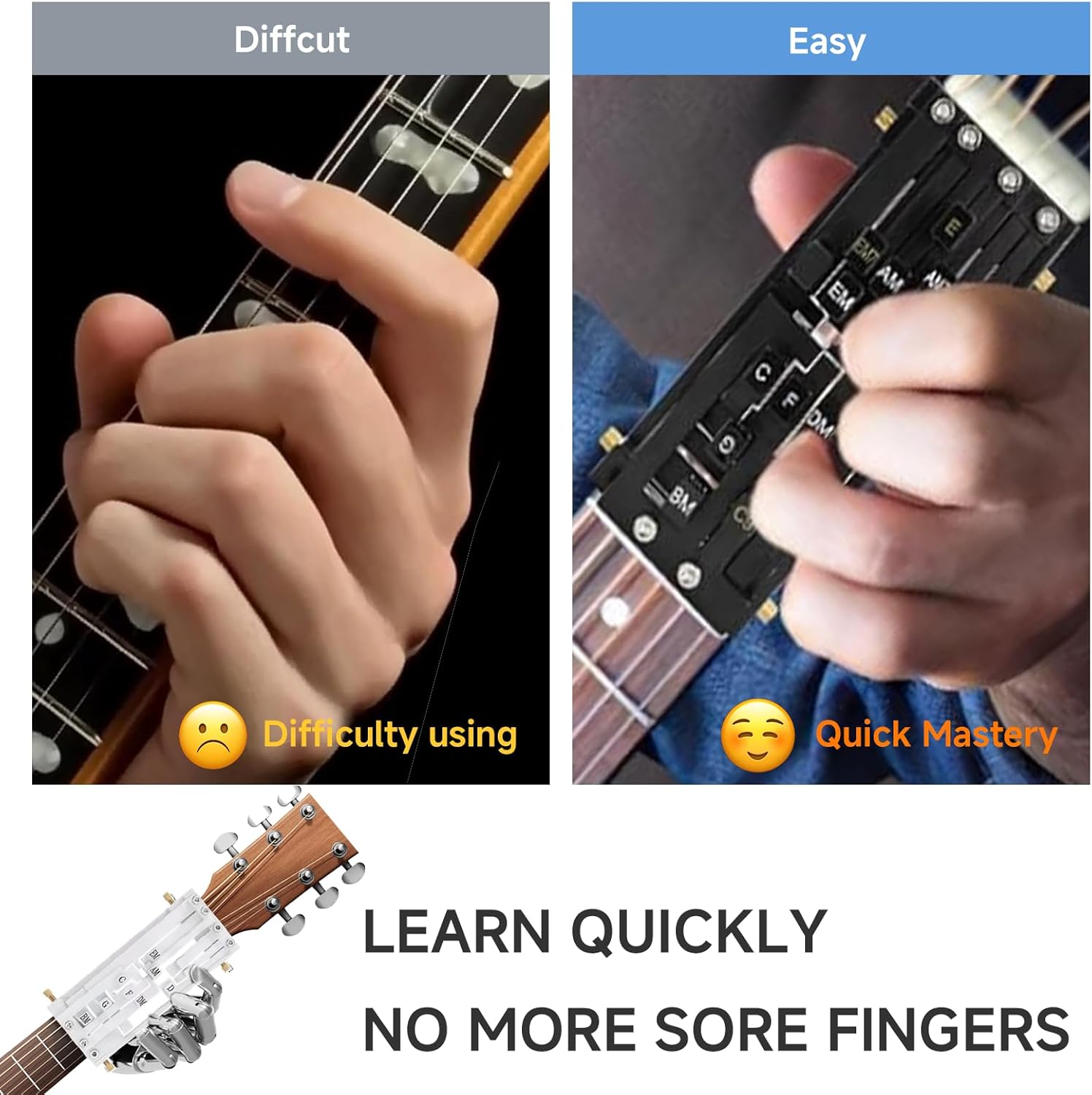 Guitar Chord Trainer for Beginners – Acoustic Guitar Learning Tool with Many Chords