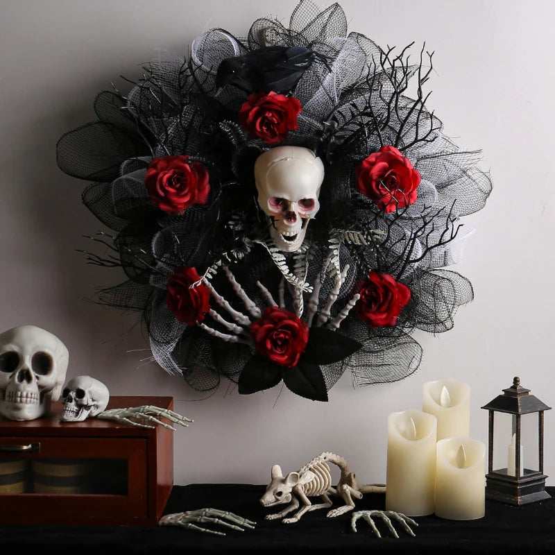 Halloween Garland Skull Wreath