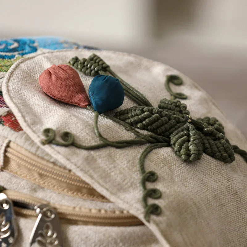 Handmade Woven Cotton Backpack Ethnic Shoulder Bag Unisex Daypack