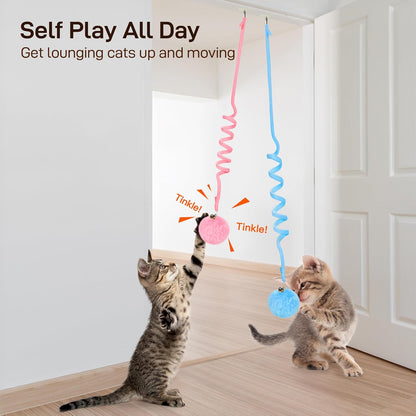 Hanging Catnip Ball Toys with Bell for Cats 3 Pcs Interactive Teaser