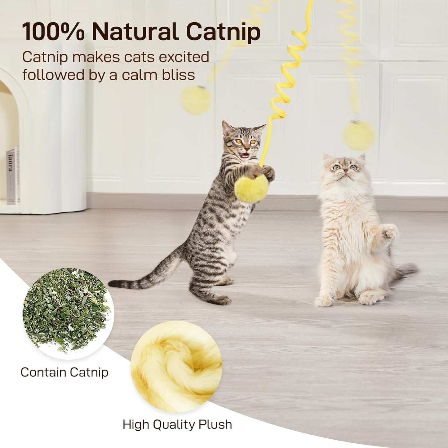 Hanging Catnip Ball Toys with Bell for Cats 3 Pcs Interactive Teaser