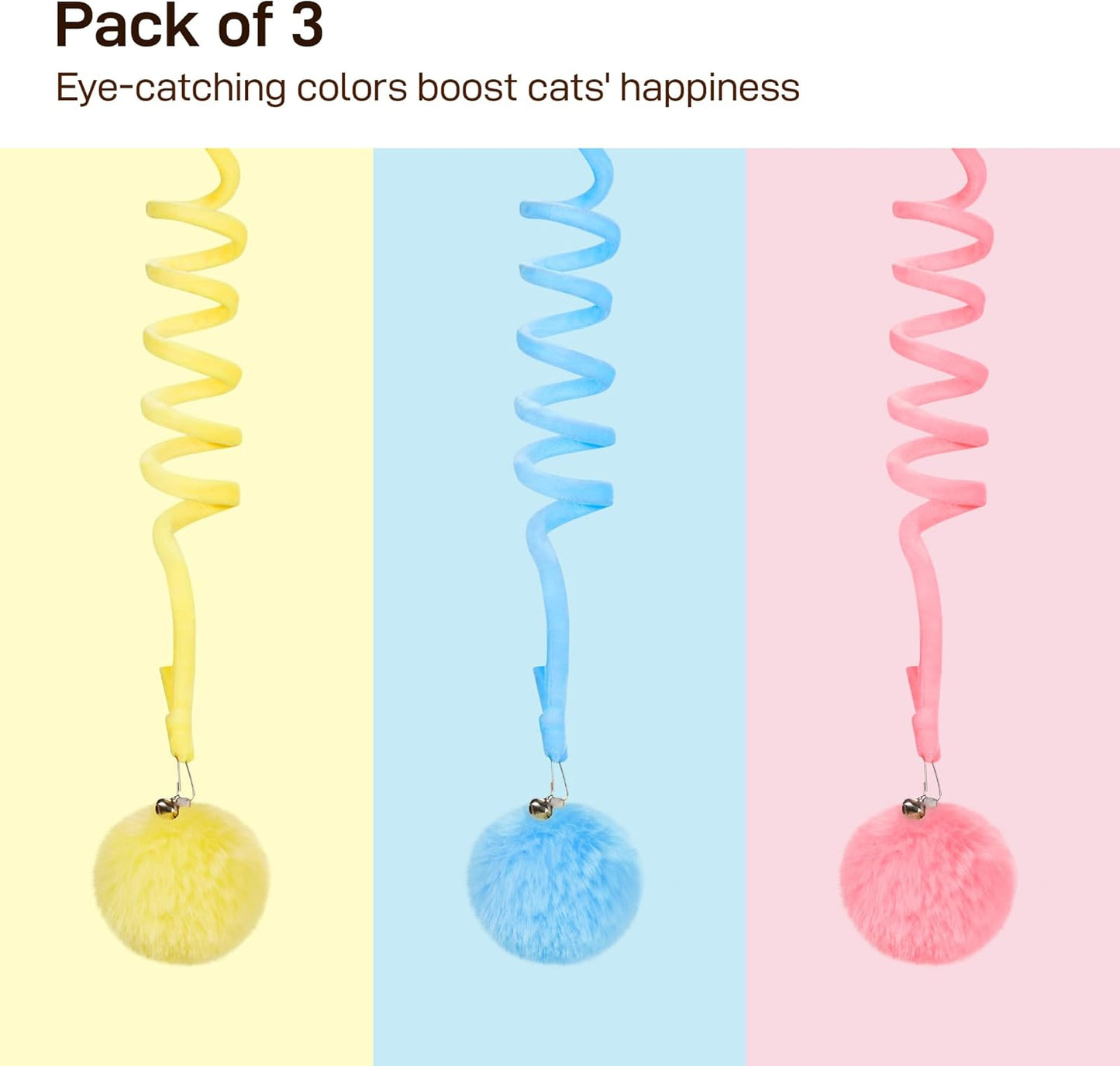 Hanging Catnip Ball Toys with Bell for Cats 3 Pcs Interactive Teaser