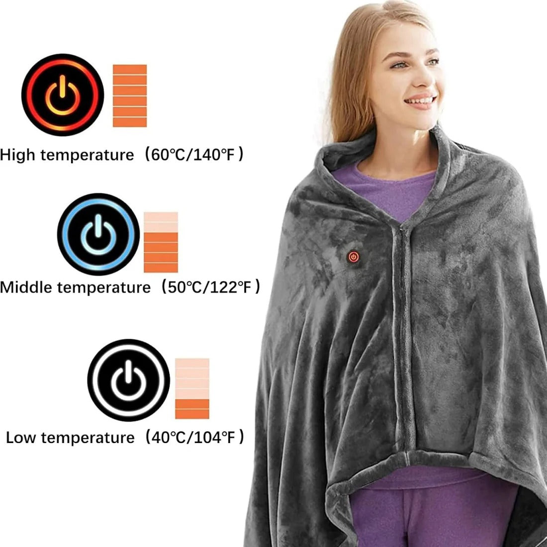 Heated Shawl Blanket Portable Electric Wrap