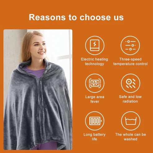 Heated Shawl Blanket Portable Electric Wrap