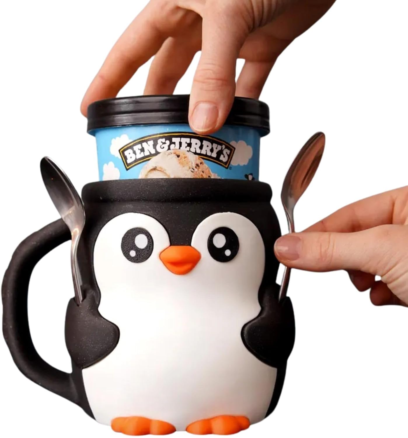 Highland Cow Ice Cream Pint Holder Cooler Container with Handle