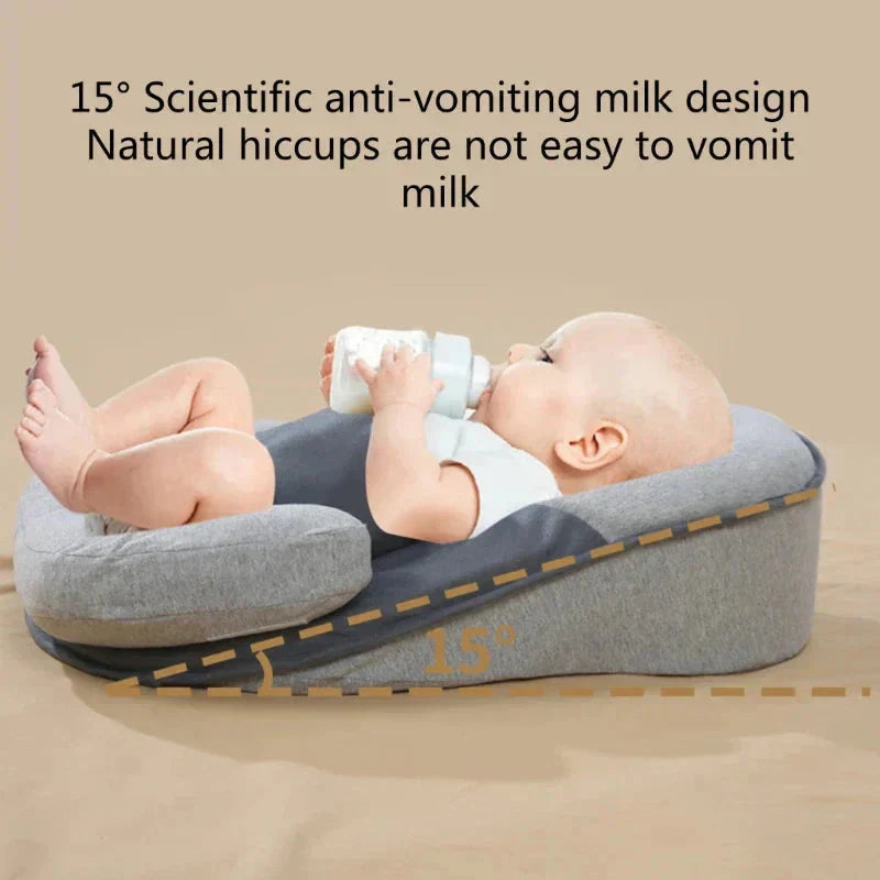 Infant Pillow Anti-Spit Up Inclined Baby Nest Bed Head Cushion