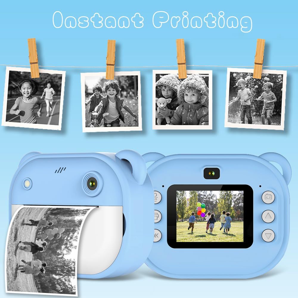 Instant Camera with Printer – Portable Inkless Thermal Photo Printer Compact