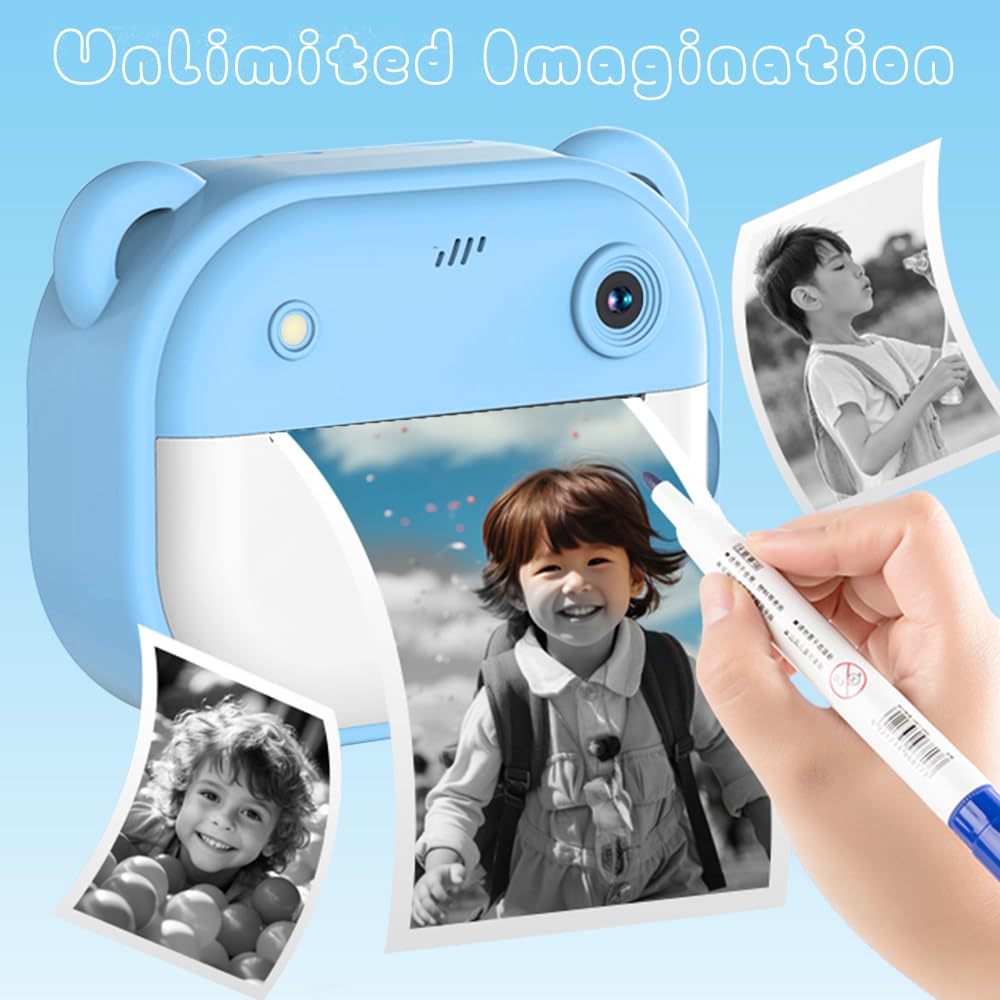 Instant Camera with Printer – Portable Inkless Thermal Photo Printer Compact