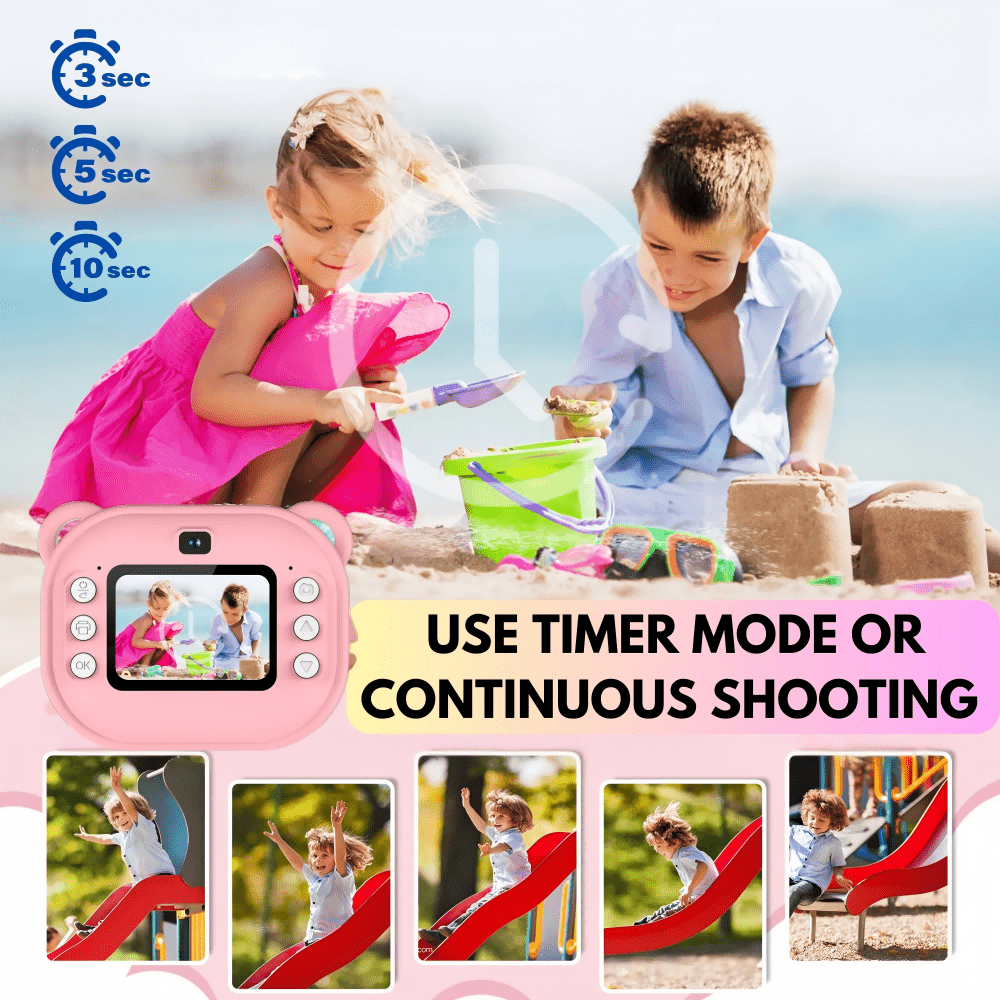 Instant Camera with Printer – Portable Inkless Thermal Photo Printer Compact