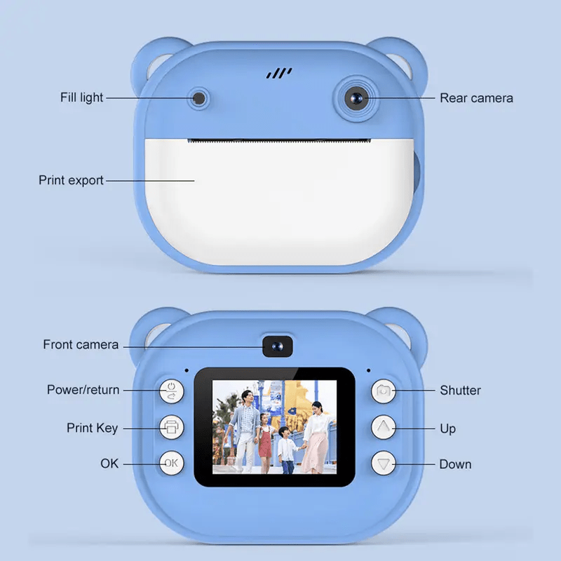 Instant Camera with Printer – Portable Inkless Thermal Photo Printer Compact