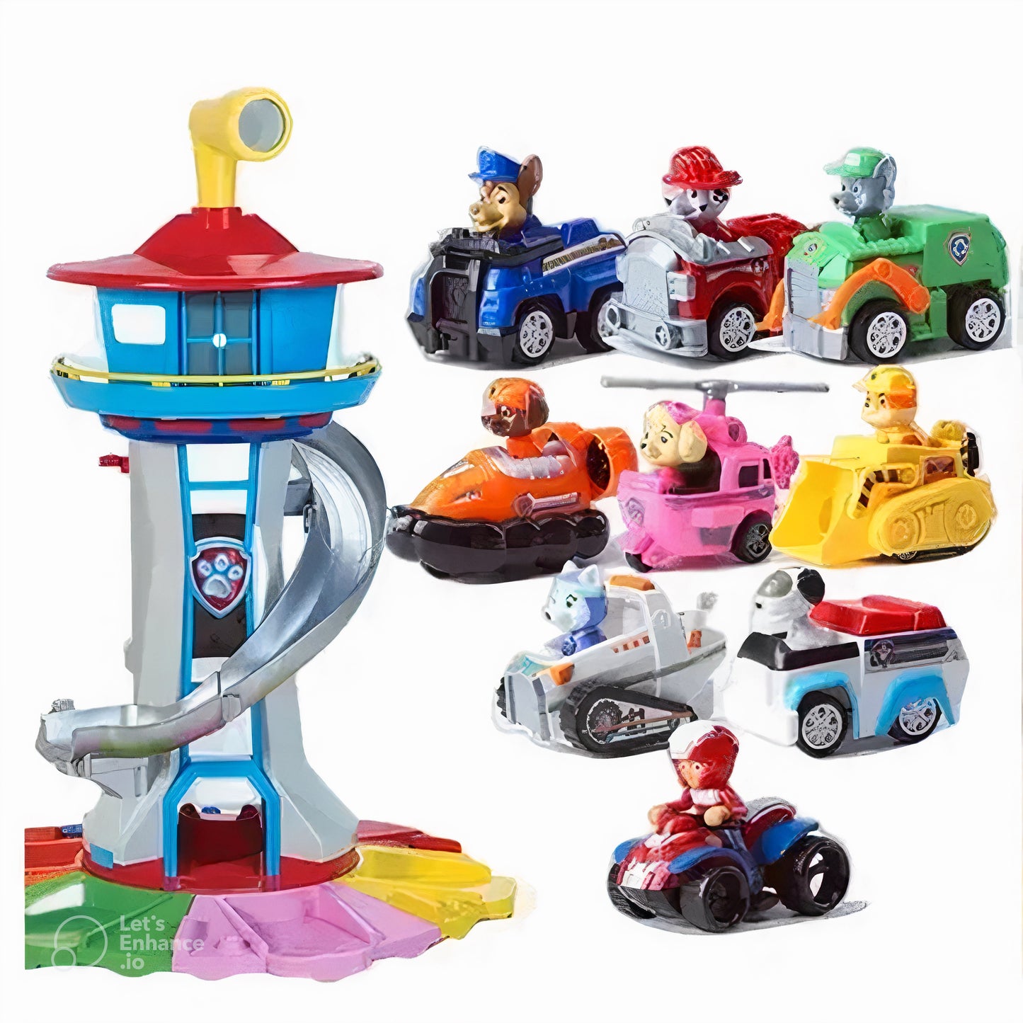 Kids Playset with Cars and Slide Track Set