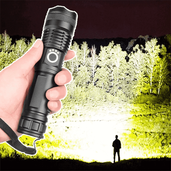 LED Rechargeable Flashlight Zoom Torch Aluminium