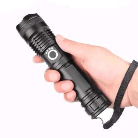 LED Rechargeable Flashlight Zoom Torch Aluminium
