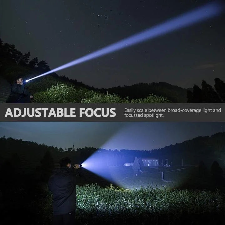 LED Rechargeable Flashlight Zoom Torch Aluminium