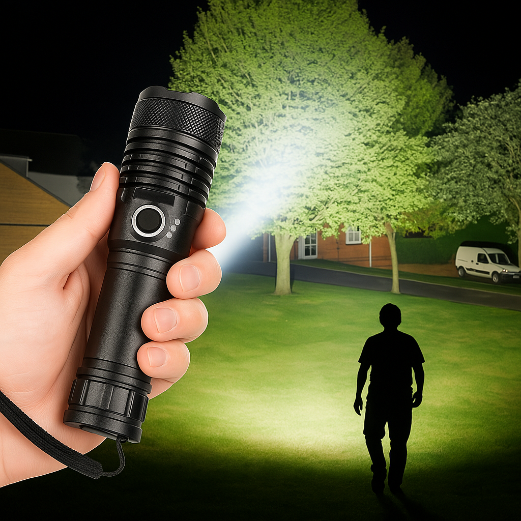 LED Rechargeable Flashlight Zoom Torch Aluminium