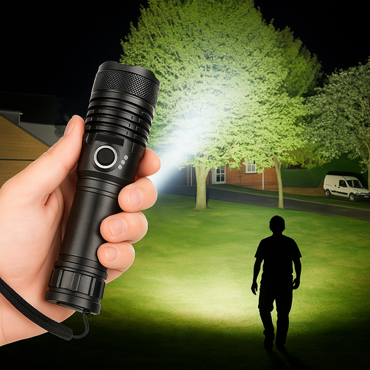 LED Rechargeable Flashlight Zoom Torch Aluminium