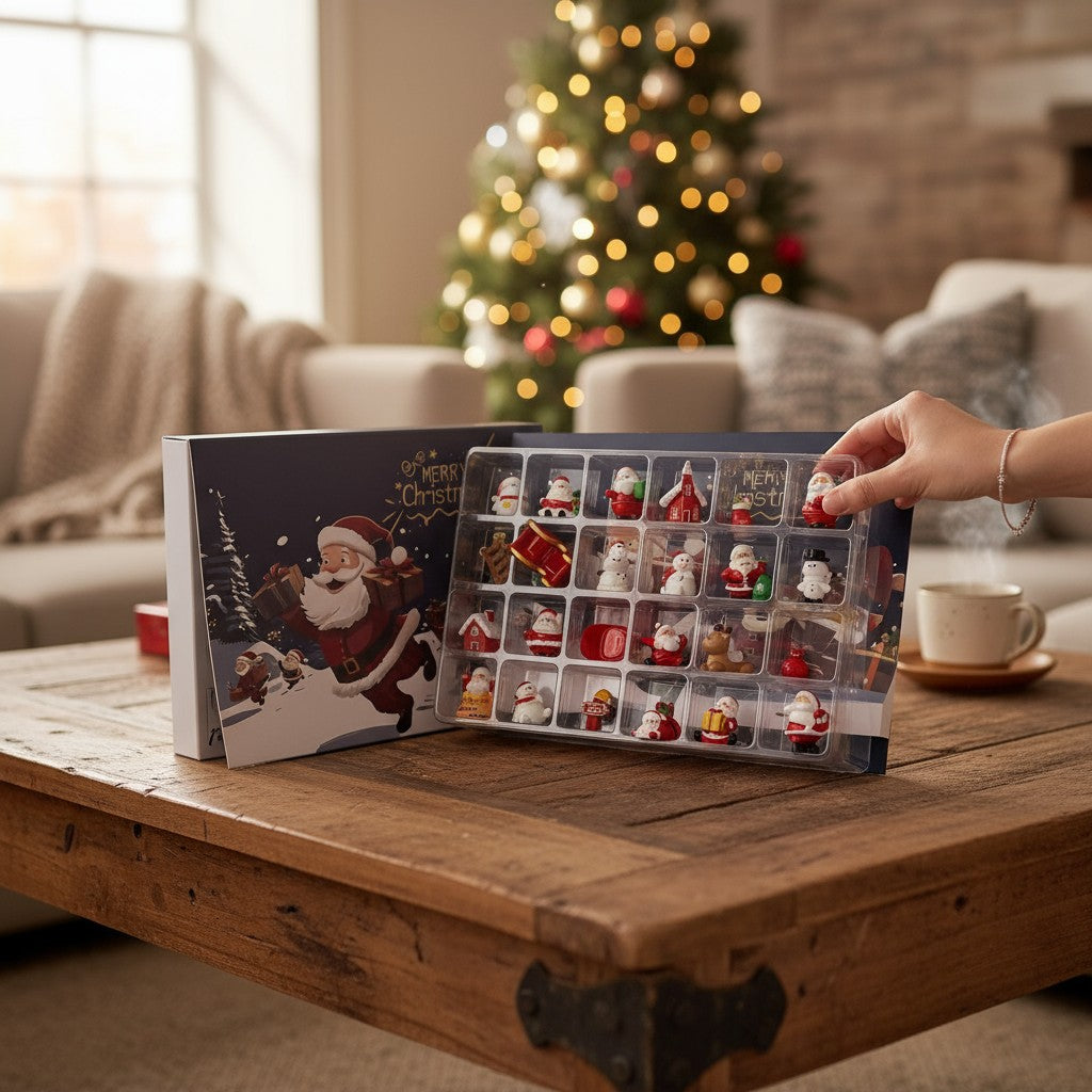 Christmas Advent Calendar gift with 24 Mini Figurines