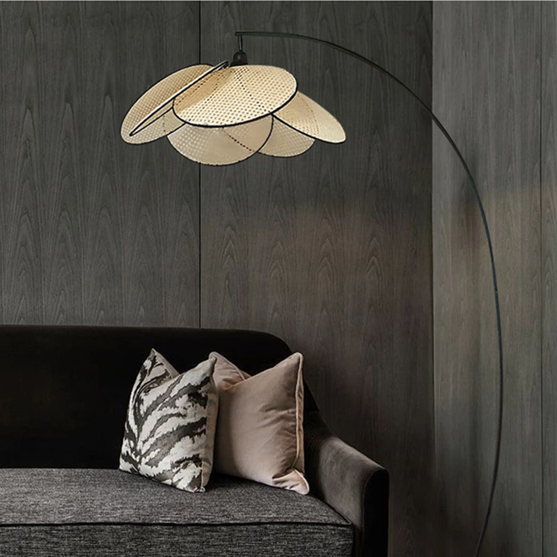 Woven Rattan Floor Lamp for Home Decor, Stylish Lighting for Living Room