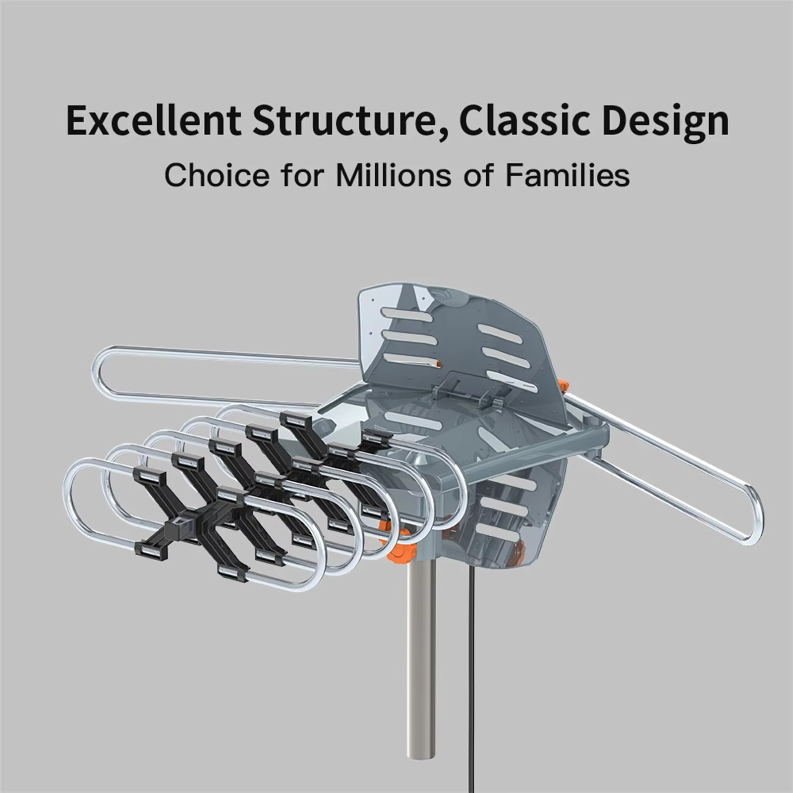 Long Range HD TV Antenna 360 Degree Motorized with Mounting Pole