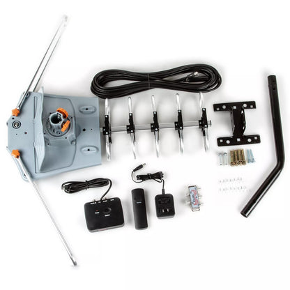 Long Range HD TV Antenna 360 Degree Motorized with Mounting Pole