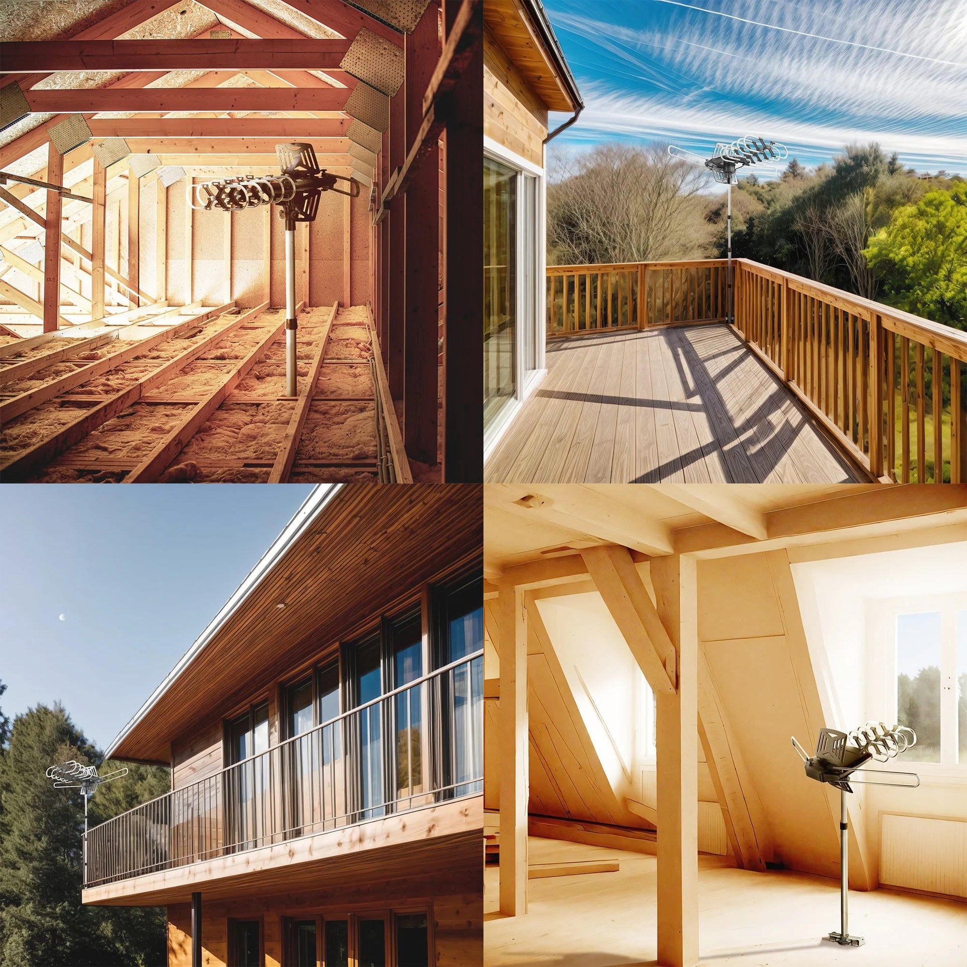 Long Range HD TV Antenna 360 Degree Motorized with Mounting Pole