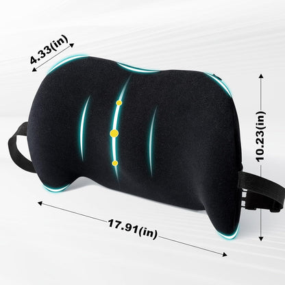 Lumbar Support Pillow Memory Foam Back Cushion for Car Office Wheelchair
