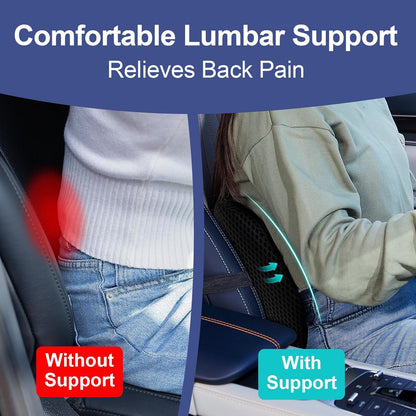 Lumbar Support Pillow Memory Foam Back Cushion for Car Office Wheelchair