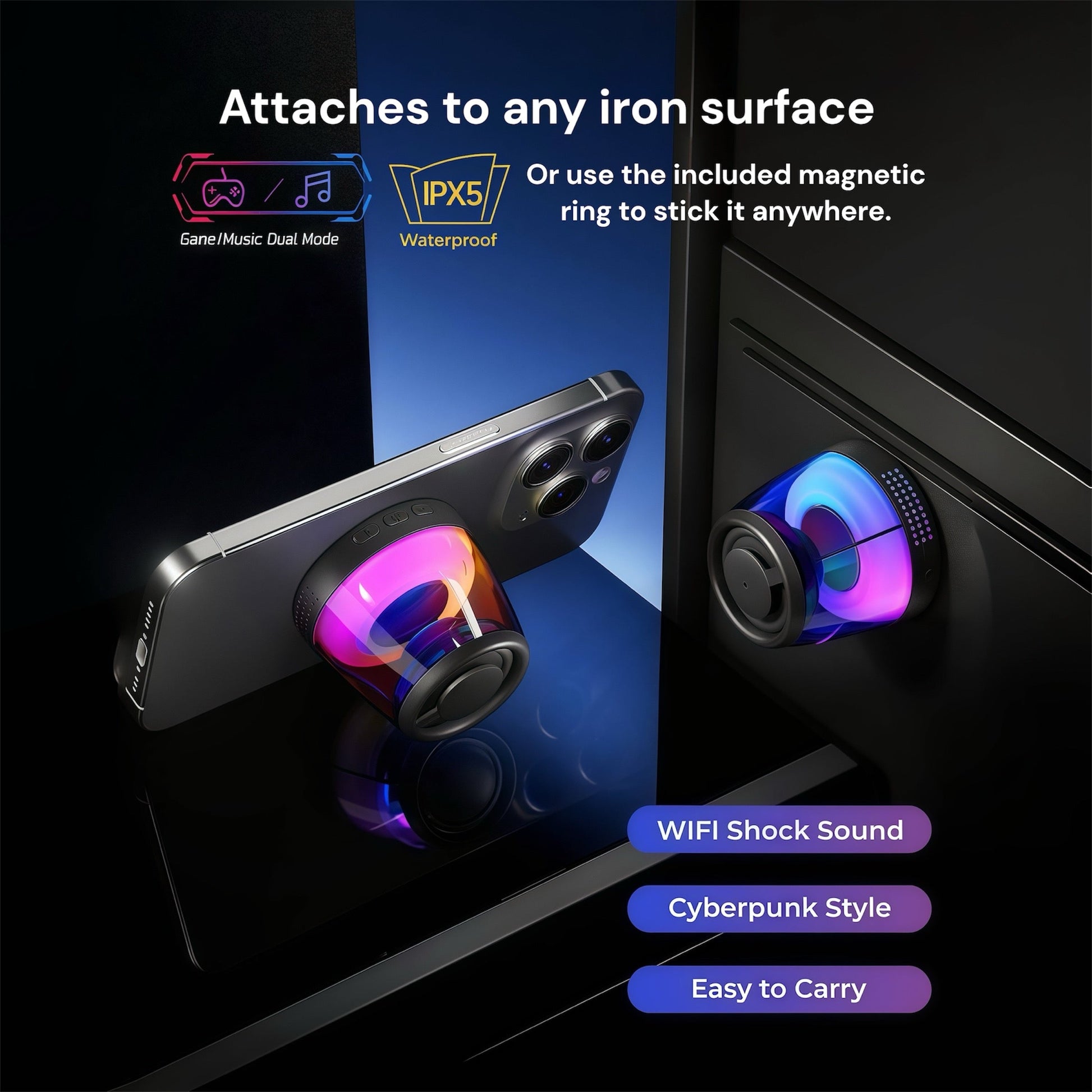 Magbeat Bluetooth Speaker with Multi-RGB Color Light, for Outdoor