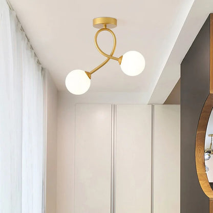 Elegant Glass Ceiling Light in Minimalist Design for Home and Office