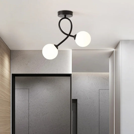 Elegant Glass Ceiling Light in Minimalist Design for Home and Office