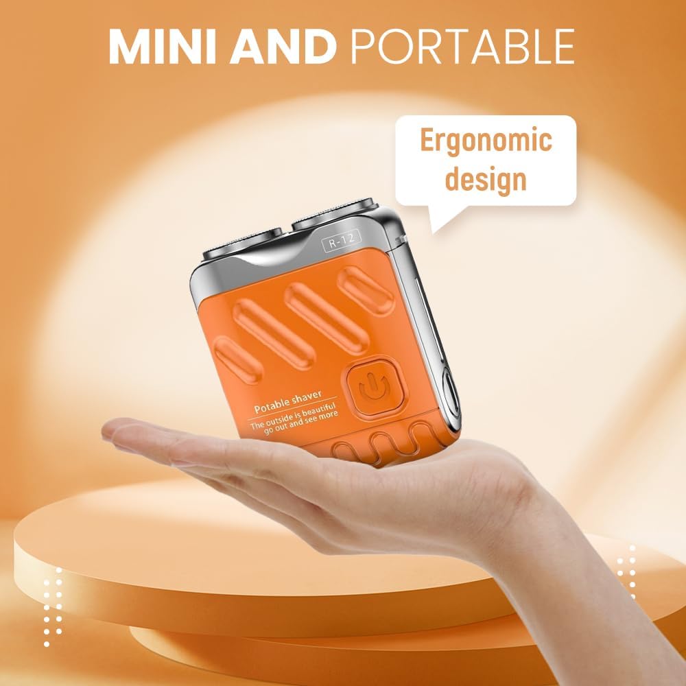 Mini Electric Shaver Double Head Rotary Rechargeable Razor