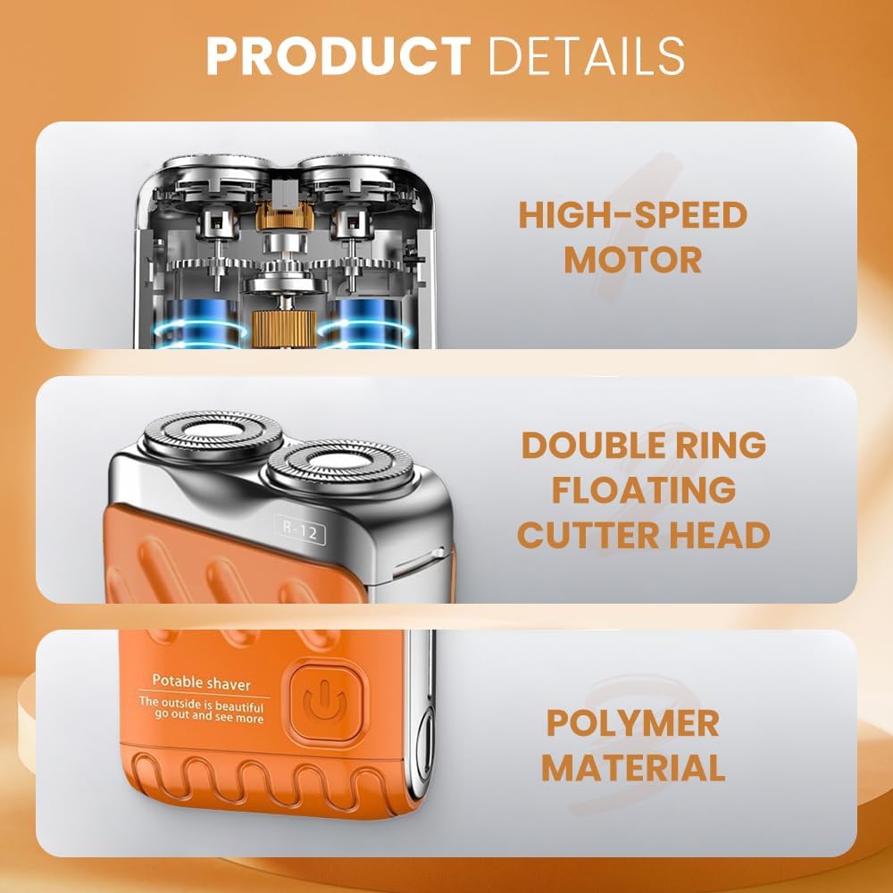 Mini Electric Shaver Double Head Rotary Rechargeable Razor