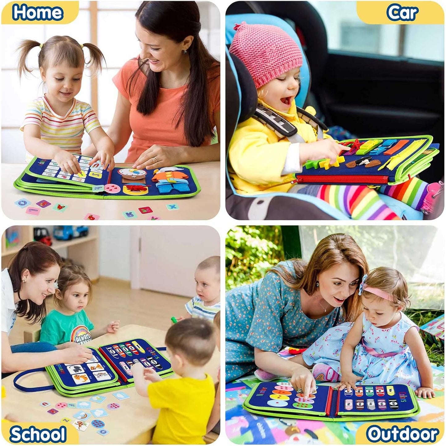 Montessori Toddler Activity Board Sensory Press Book 2-4 Years