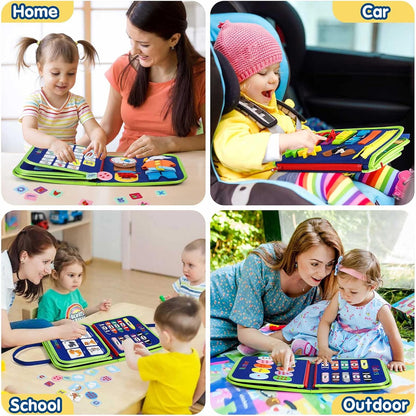 Montessori Toddler Activity Board Sensory Press Book 2-4 Years