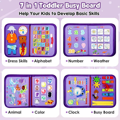 Montessori Toddler Activity Board Sensory Press Book 2-4 Years