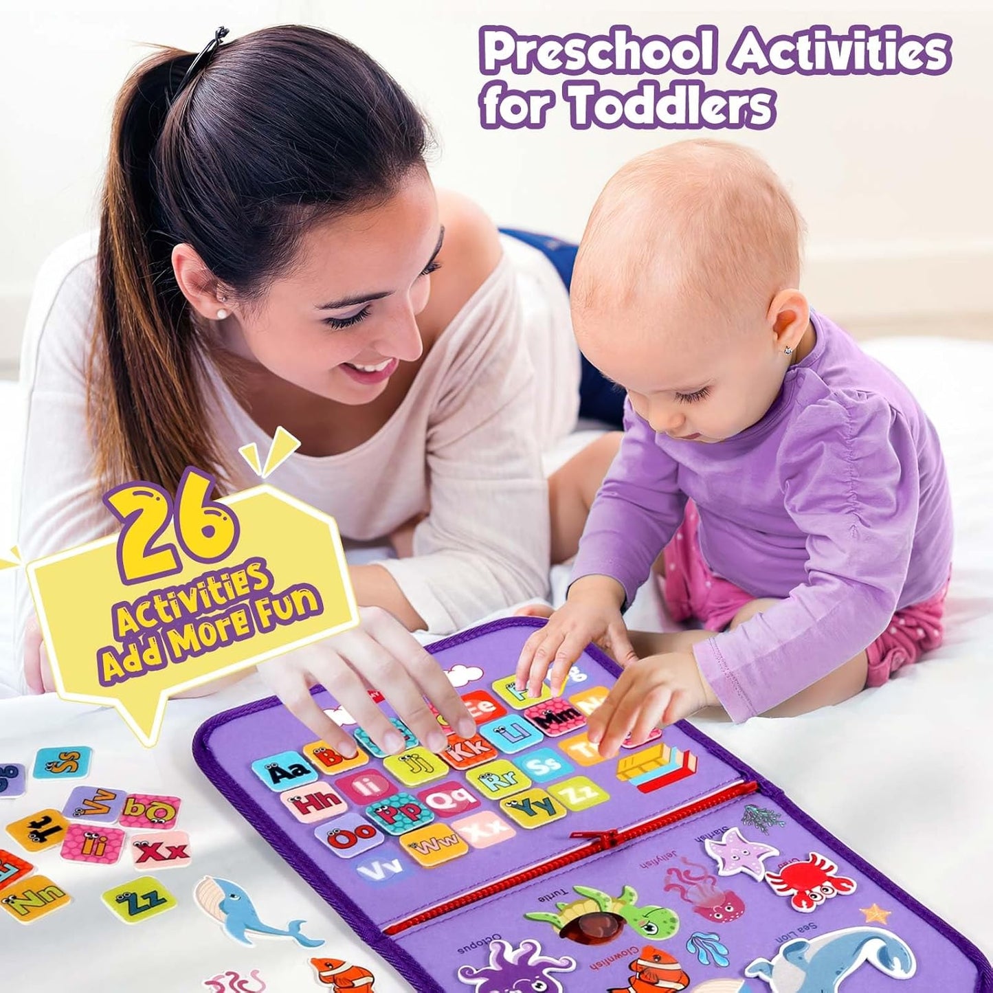 Montessori Toddler Activity Board Sensory Press Book 2-4 Years