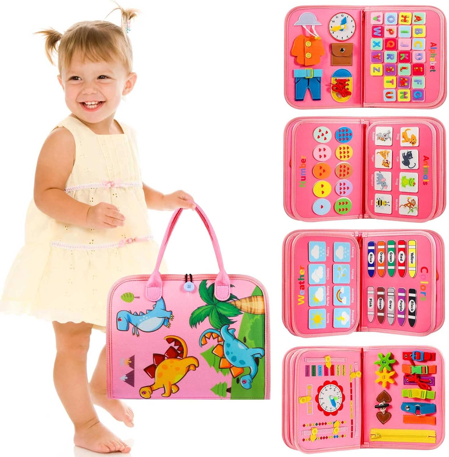 Montessori Toddler Activity Board Sensory Press Book 2-4 Years