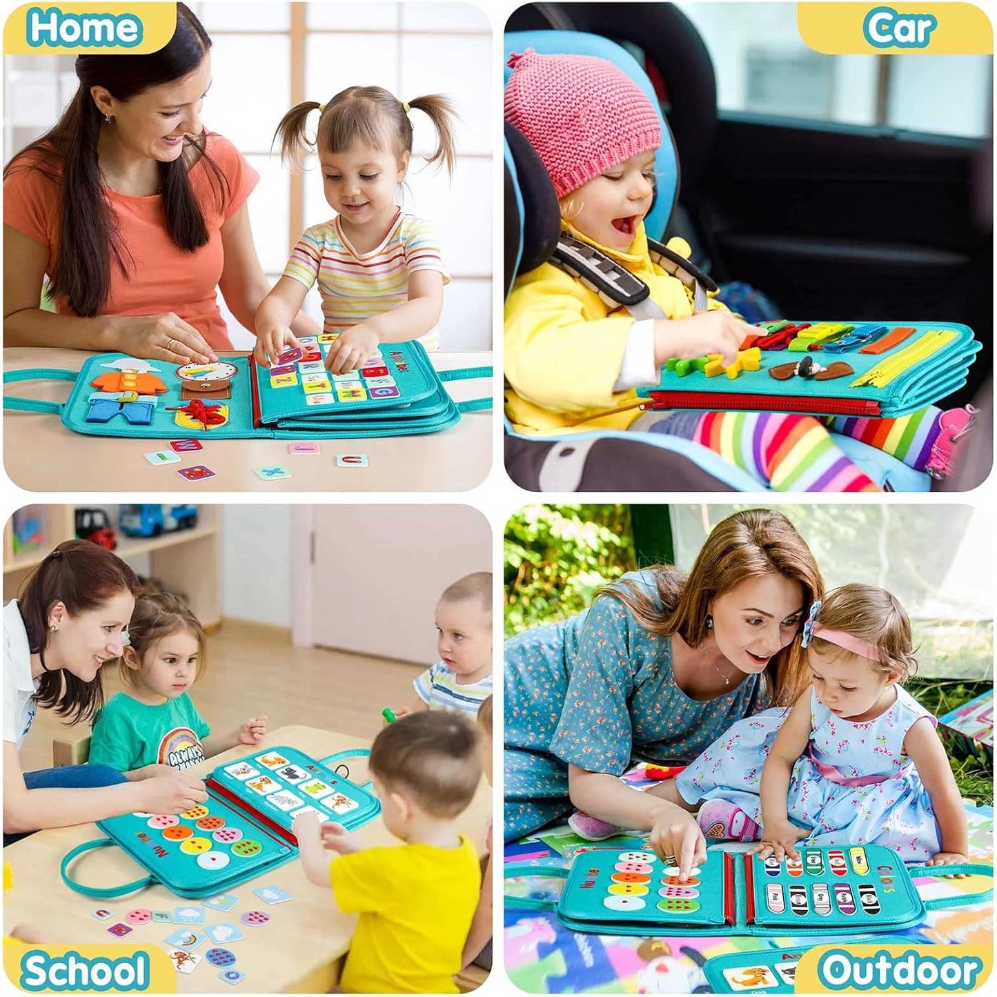 Montessori Toddler Activity Board Sensory Press Book 2-4 Years